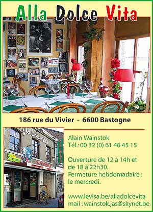 restaurant,dolce, vite,bastogne, reduction, 5, euros,