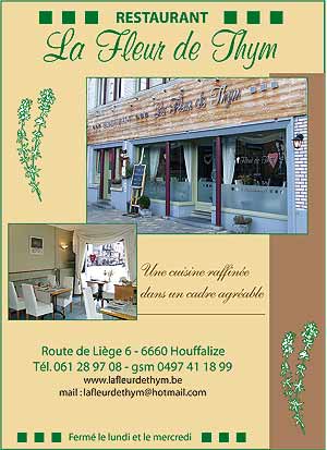 restaurant, fleur, thym, houffalize, reduction, 5, euros,