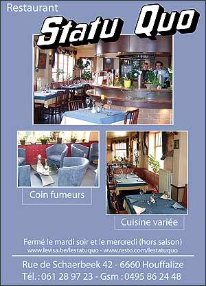 restaurant, statu, quo, houffalize, reduction, 5, euros,