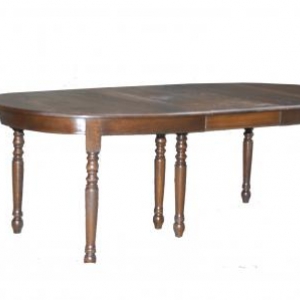 table ovale en chene massif avec 1 allonge