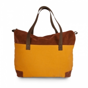 sac cabas en toile et cuir C-OUI