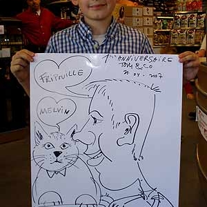 caricature au tom&co, auderghem