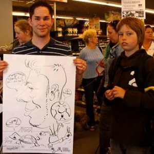 caricature au tom&co, auderghem