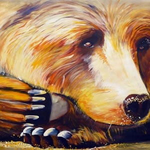 Ours sur toile 160 x 100 cm - acrylique