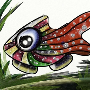 Dessin sur tablette avec pinceau numerique