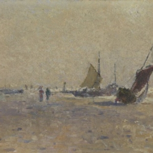 sloepen op het strand, Lucien Frank Dominique Provost