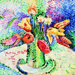 Henri Matisse, Tulipes perroquets (II), ete 1905, Huile sur toile, 46 x 55 cm. OEuvre ayant appartenu a Henri Edmond Cross, Musee de l Albertina, coll. Baltiner, Vienne (Autriche  Succession Matisse / photo : tous droits reserves