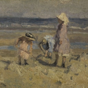 Drie meisjes op het strans,Isidore Verheyden, Hugo Maertens