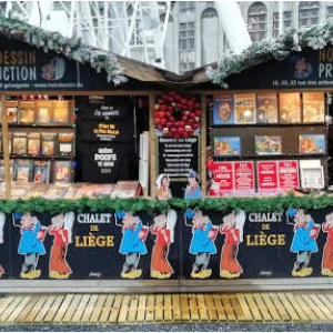 Sous la "Grande Roue" (30 metres de hauteur), le stand des (c) Editions "Noir Dessin"