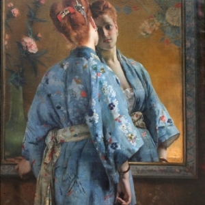 "La Parisienne japonaise" (1872) (c) Alfred Stevens (c) Ville de Liege