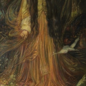 "Senta le Vaisseau Fantome" (1890/pastel sur papier/282 x 141 cm/collection Bernard de Leye