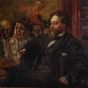 James Ensor, peint par Henry Degroux (1906-07/huile sur toile/102 x 131 cm/"Mu.ZEE"-Oostende) 
