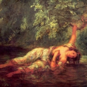 "La Mort d'Ophelie", Eugene Delacroix, 1853