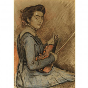 "René Druet au violon" (Theo Van Rysselberghe) © "NF Art Gallery"