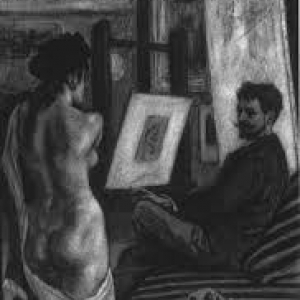 « Rops dans son Atelier avec son Modèle » (F. Rops/« Cent légers Croquis »/1897-1881) © « Musée Rops »