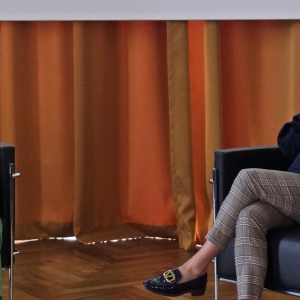 Présentation de la 71e "BRAFA" par Raffaella Fontana, en charge de la Communication, & Mélanie Coisne, de la "Fondation Roi Baudouin" © Ph. : F. Sebo