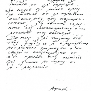 Lettre d'Anne Teresa De Keersmaeker, évoquant Fernand Schirren © Famille de Fernand Schirren