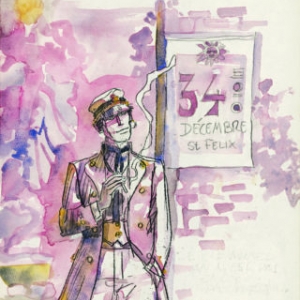 "Corto Maltese", en aquarelle (c) Hugo Pratt/"Cong". S.A.