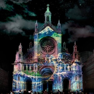 Le mapping d’ "Oli B" et de "Dirty Monitor", sur l eglise Ste.-Catherine (c) Ville de Bruxelles