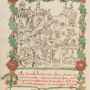 « Songe de l’Ecrivain » (détail) / « Chronique rimée de Floreffe » © « KBR »