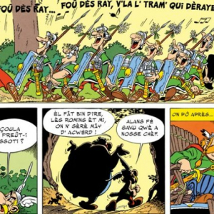 « Astérix Chez les Belges » ⓒ « Hachette/Dargaud », revu en wallon liégeois ⓒ « Noir Dessin Production »