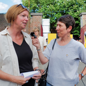 Sylvie Dachelet, directrice, & Gwenaëlle Grovonius, parlementaire wallonne © Photo : Christian Delwiche