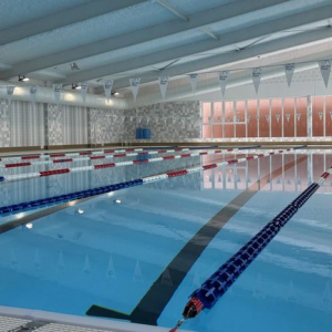 Le grand bassin de la piscine rénovée © Photo : Ilaria Bembo/« L’Avenir »