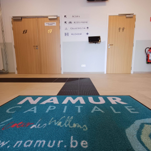 Porte d'accès au "dojo" du « Gishi-Club » © Photo : Ville de Namur