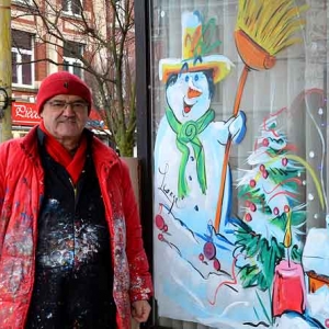 LIEGE-peinture sur vitrine pour NOEL-2601