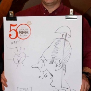 Caricature 50 years groupe SEB Belgium