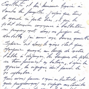 Lettre de Clovis Grandhenry