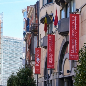 Des ruches sur le toit du Martin's Brussels EU 