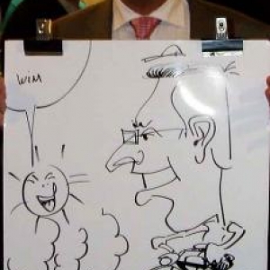 caricaturiste pour la centrale de Tihange