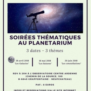 20h, Planetarium public Observatoire Centre Ardenne