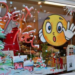 peinture sur vitrine pour NOEL-2495