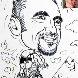 caricature minute Frederic en VTT caricature minute Frederic en VTT