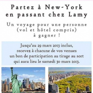 gagner un laisser-Passer pour New-York en passant chez Lamy gagner un laisser-Passer pour New-York en passant chez Lamy