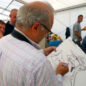 Jean-Marie Lesage en caricature minute  photo de Chris Bauweraerts