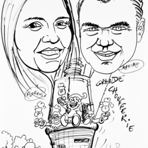 caricature Maxime et Florence pour la Grande Choufferie 2019