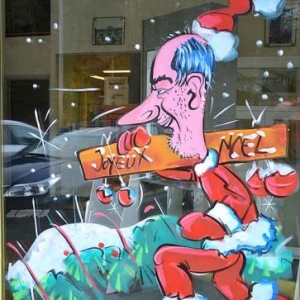 MARCHE-peinture sur vitrine pour NOEL-2665