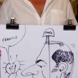 caricaturiste pour la centrale de Tihange