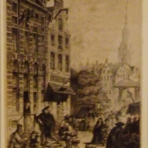 Rembrandt devant sa maison a Amsterdam ( vers 1635 )