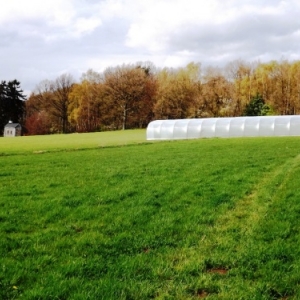 La serre -tunnel sur le site de Cligneval