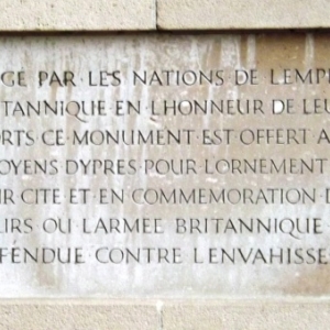 Motif d'erection du memorial de la "Porte de Menin "