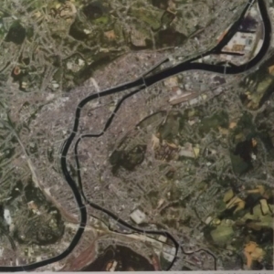 Liege, vue de l' espace depuis le satellite Ikonos ( 30.06.2000 ) en resolution spatiale 4 m