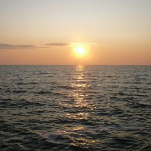 Volendam : coucher de soleil sur le Markermeer