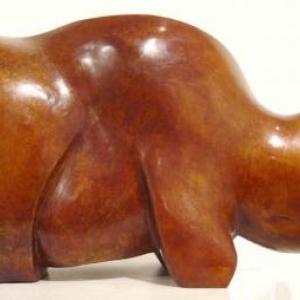 Le rhino - Bronze patiné - Gé. Pellini