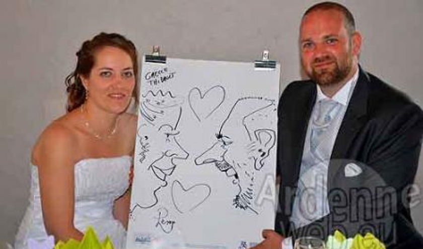 Caricature pour le mariage de Gaelle et Thibault