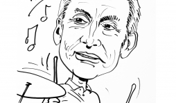 Charlie Watts , une caricature réalisée par Jean-Marie Lesage