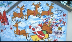 Peinture murale realisee par Jean-Marie Lesage au Knauf Center de Pommerloch